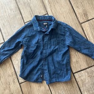 Dkny Blue Button Down Shirt Classic Denim Style